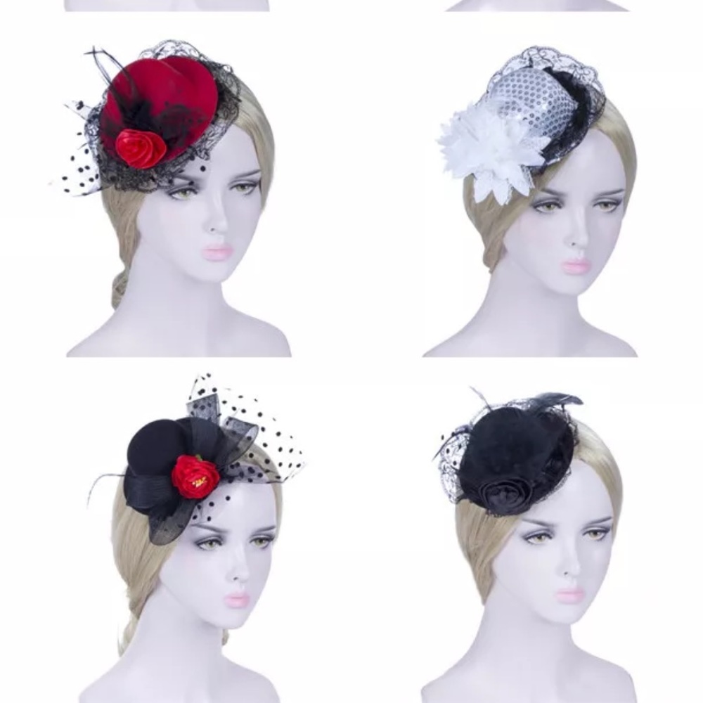 Pill Box Hat  french veil fascinator hair clip